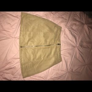 H&M Tan Zip Up Miniskirt